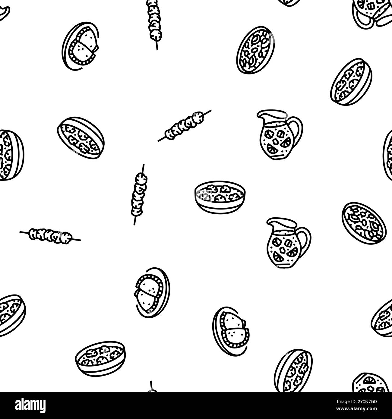 vecteur de modèle sans couture de paella de cuisine espagnole Illustration de Vecteur