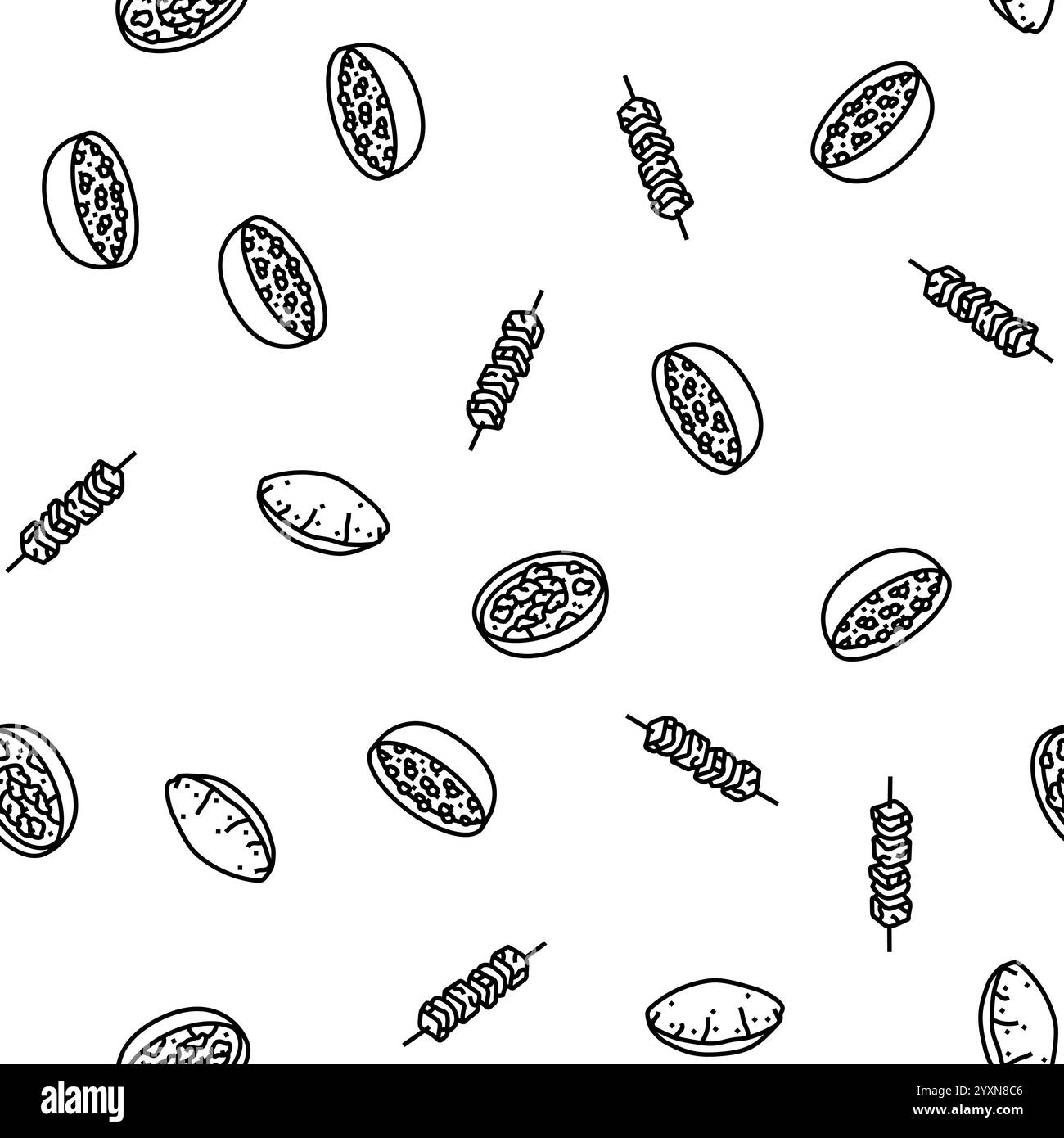 vecteur de modèle sans couture de curry de nourriture de cuisine indienne Illustration de Vecteur