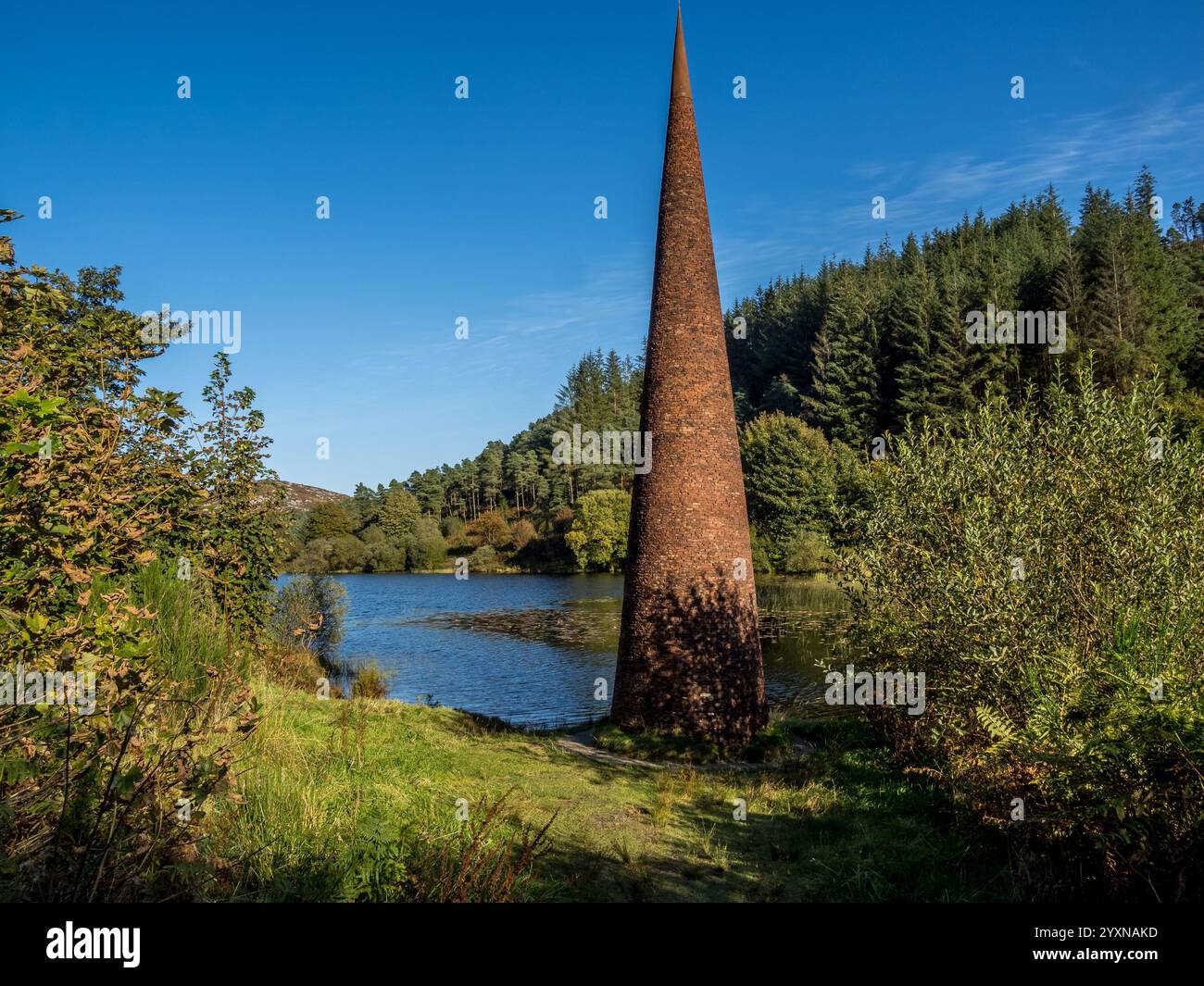 The Eye sculpture sur le bord du Loch Black dans le parc forestier de Galloway en Écosse Banque D'Images