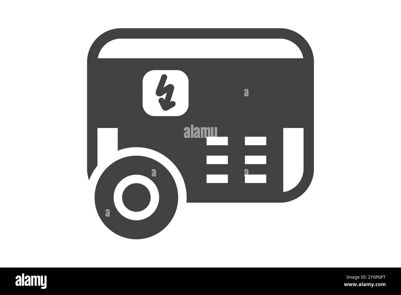 Générateur d'icône noire pour générer de l'électricité en cas de panne de courant. option de secours pour la production d'électricité. Illustration de Vecteur