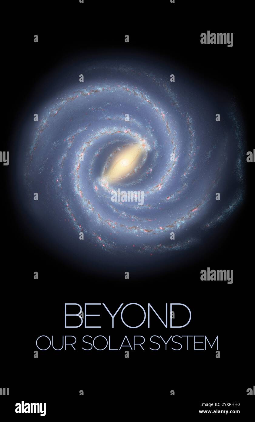 Affiche - au-delà de notre système solaire. Banque D'Images