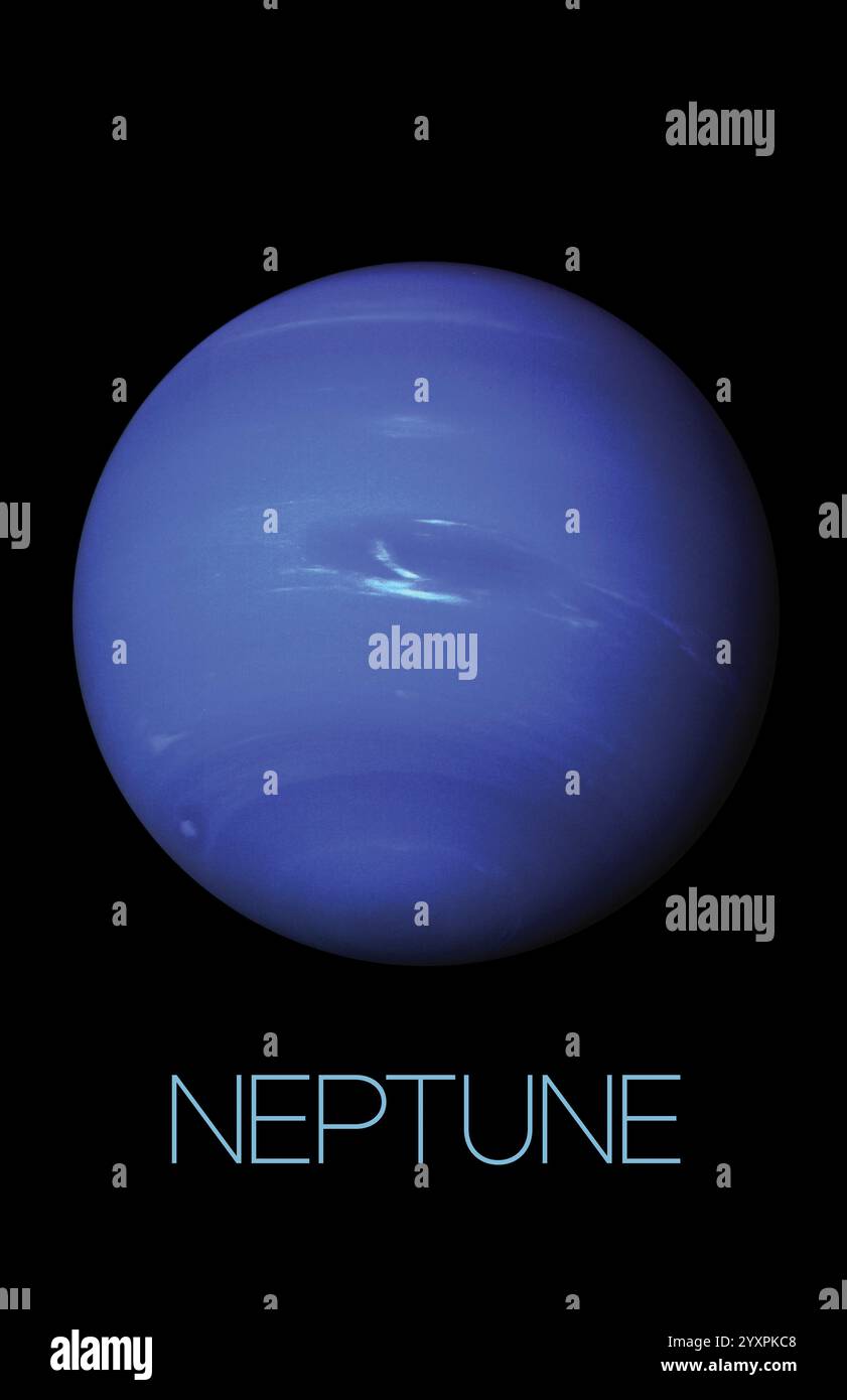 Affiche du système solaire de Neptune. Banque D'Images