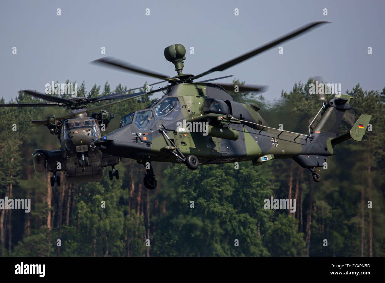 Hélicoptères allemands Tiger et CH-53GS. Banque D'Images
