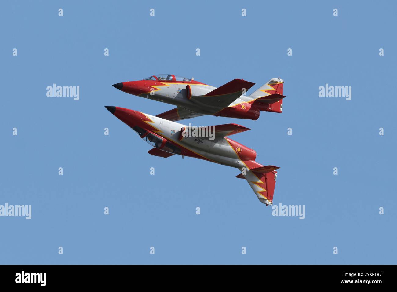 Avion C-101 de l'équipe espagnole de voltige Patrulla Aguila. Banque D'Images