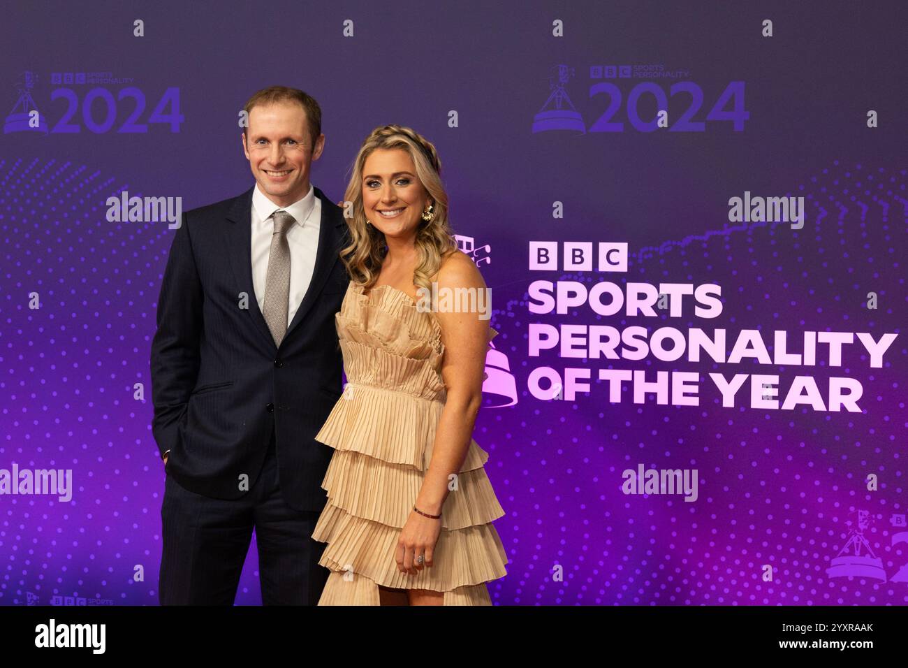 Manchester, Royaume-Uni. 17 décembre 2024. Jason et Laura Kenny au BBC Sports Personality of the Year 2024 Credit : Craig Hawkhead/Alamy Live News Banque D'Images