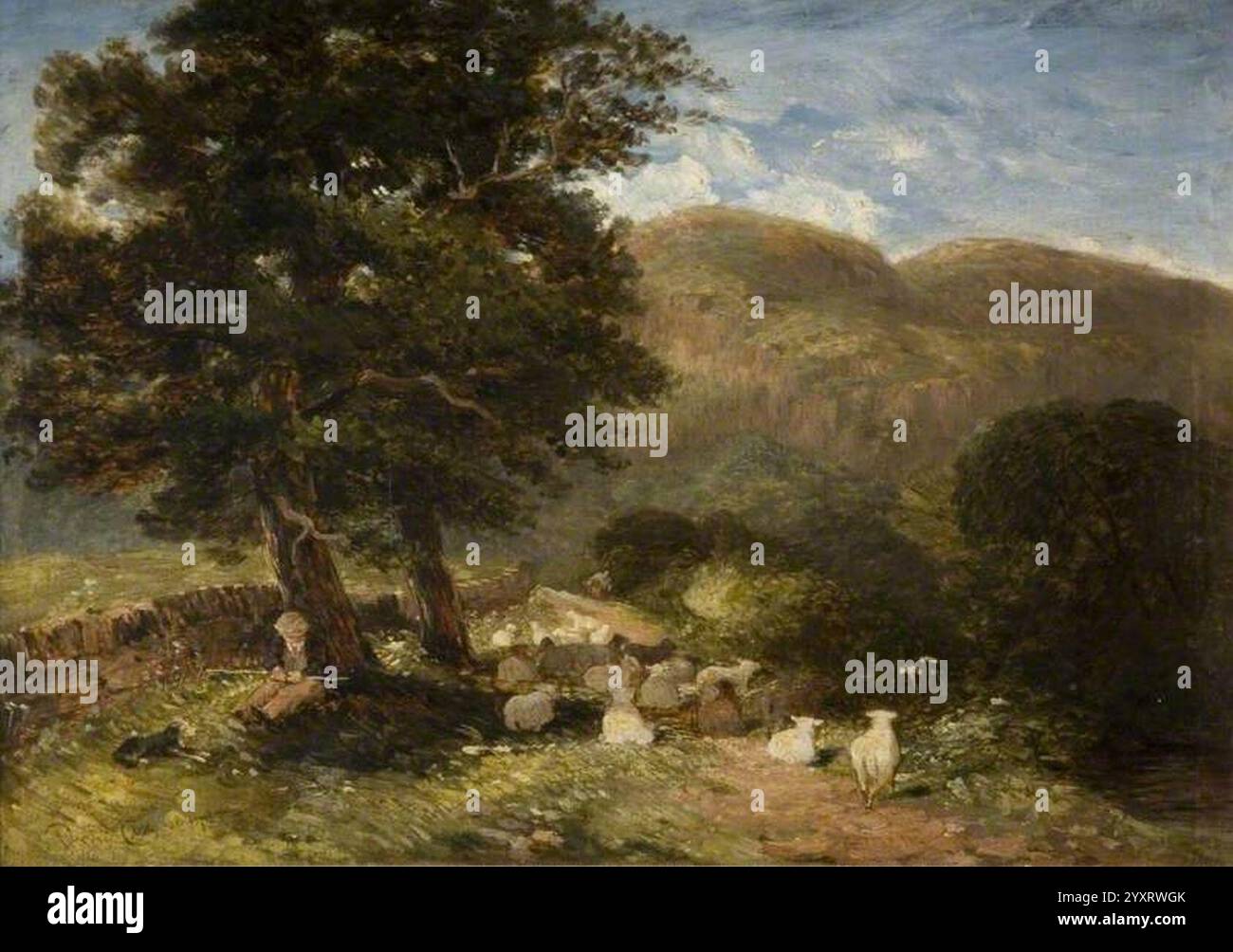 David Cox l'aîné (1783-1859) - Tending Sheep, Betws-y-Coed Banque D'Images