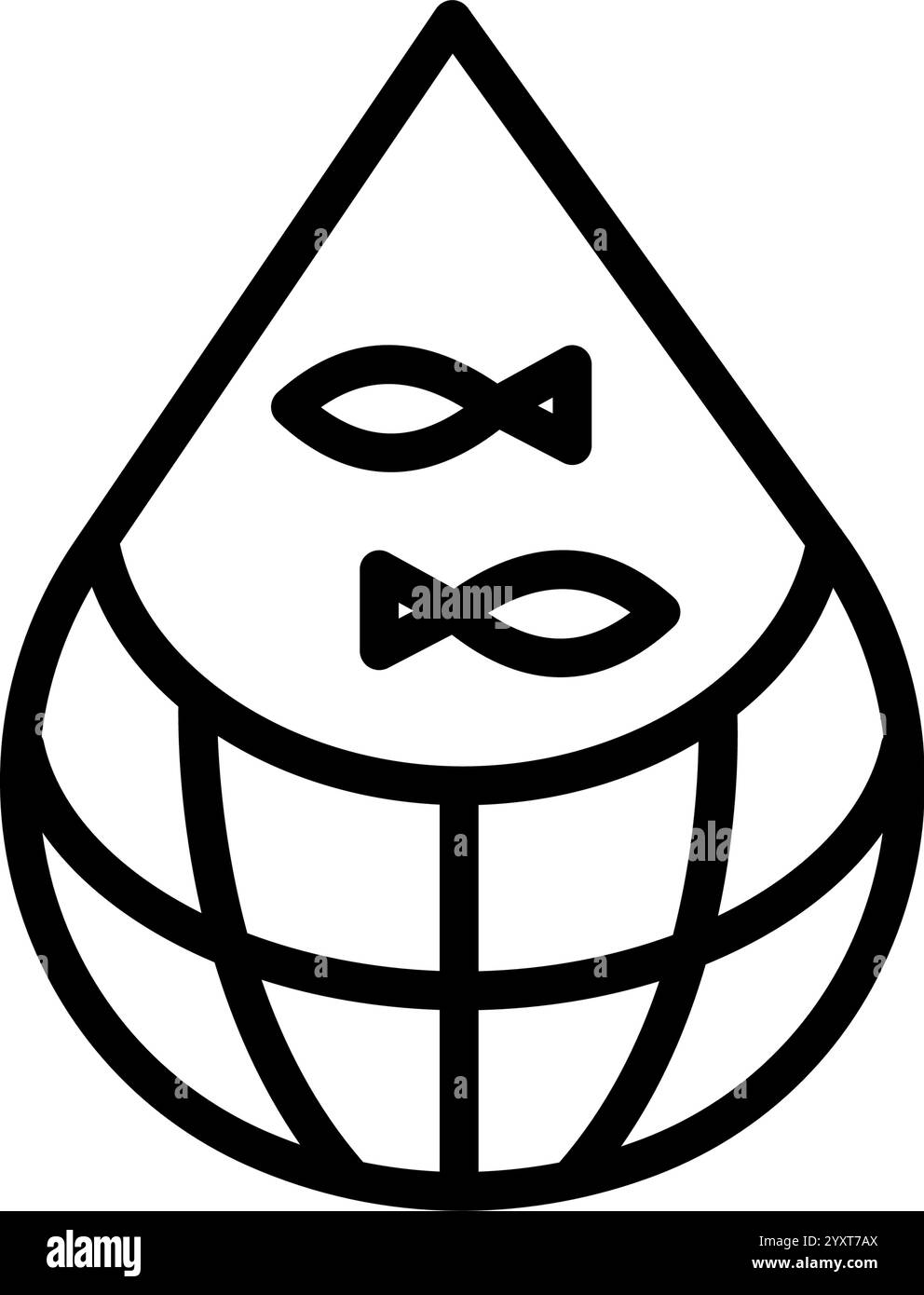 Icône de ligne de filet de poisson. Équipement de pêche spécial. Concours de pêche. Pêcheur attrape du poisson. Dessin vectoriel isolé. Illustration de Vecteur