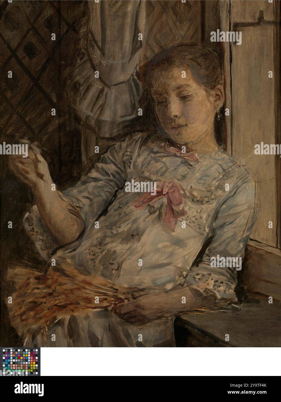 De dochter van de kunstenaar, Xavier Mellery, 1882, Banque D'Images