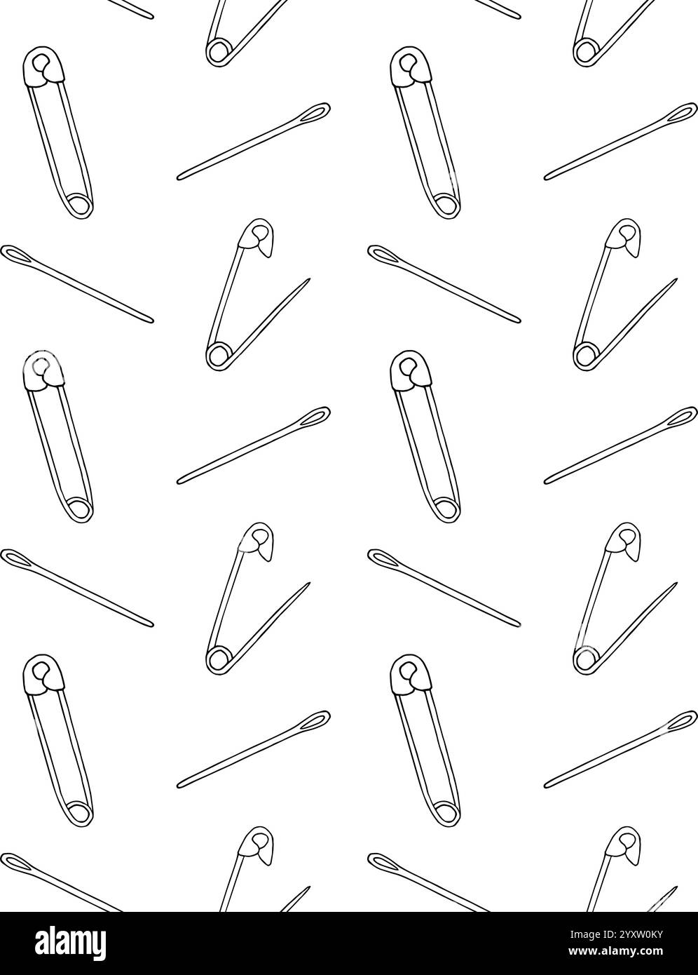 Modèle sans couture vectoriel d'aiguilles et d'épingles d'esquisse de doodle dessinées à la main isolées sur fond blanc Illustration de Vecteur Modèle sans couture vectoriel d'aiguilles et d'épingles d'esquisse de doodle dessinées à la main isolées sur fond blanc Illustration de Vecteur