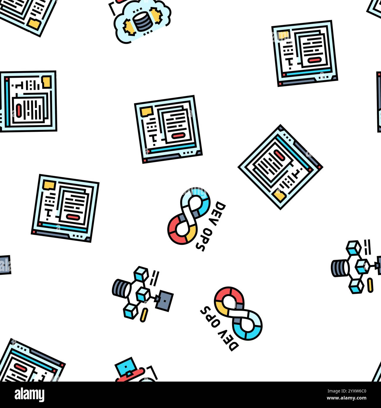 vecteur de motif sans couture de code informatique d'ingénieur logiciel Illustration de Vecteur