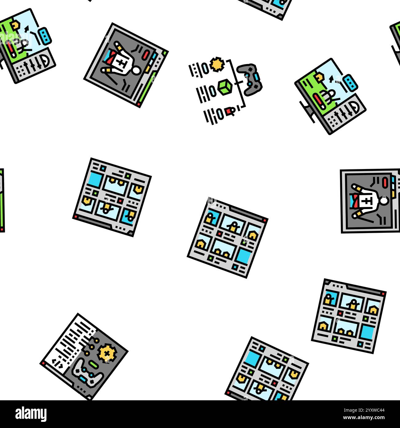 vecteur de modèle sans couture pour ordinateur de développement de jeu Illustration de Vecteur