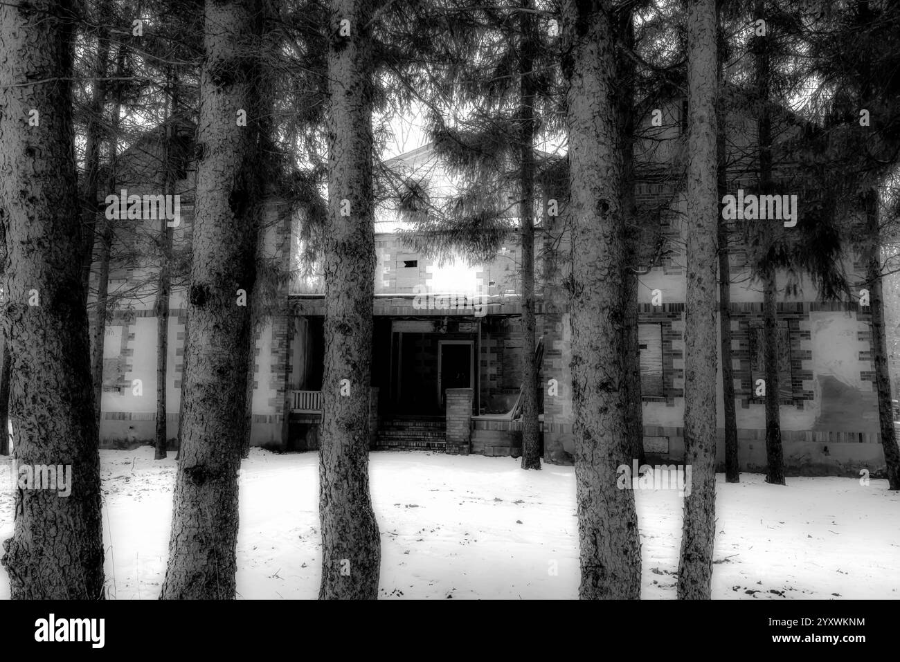 Hôtel abandonné et immeuble d'appartements dans l'ancienne station balnéaire afro-américaine d'Idlewild, Michigan, États-Unis [pas de communiqué ; licence éditoriale uniquement] Banque D'Images
