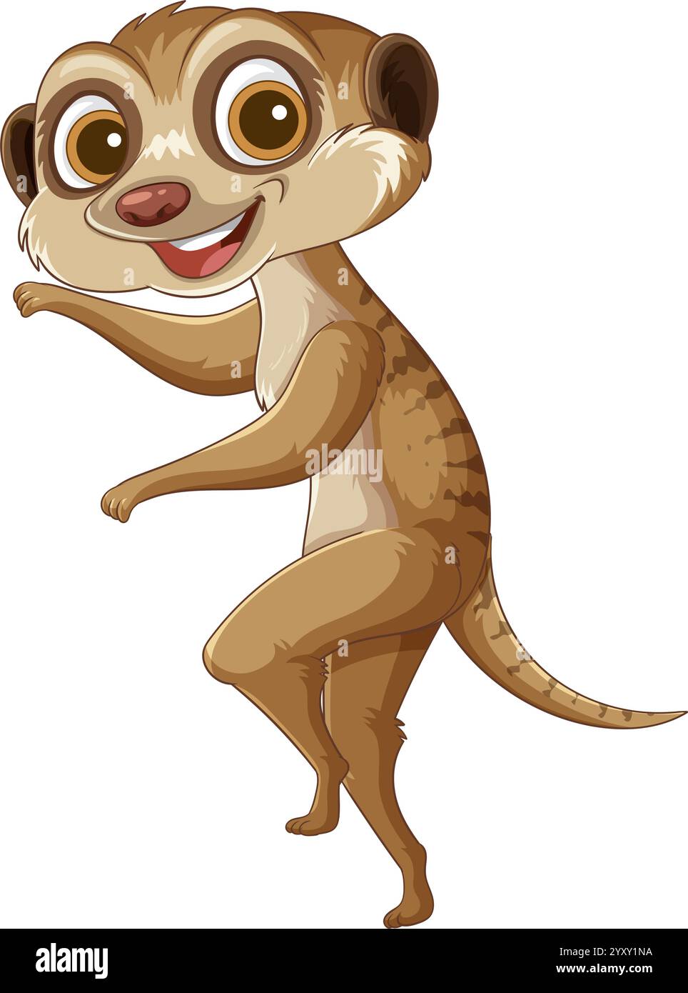 Joyeux suricat debout avec une expression ludique Illustration de Vecteur