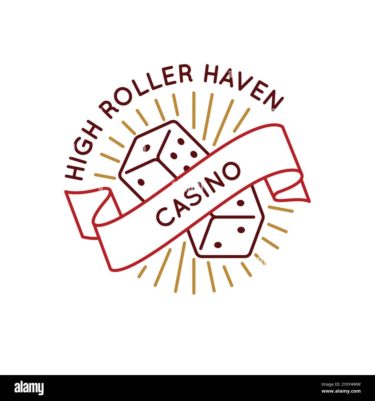 Logo simple avec icône de dés de casino Illustration de Vecteur