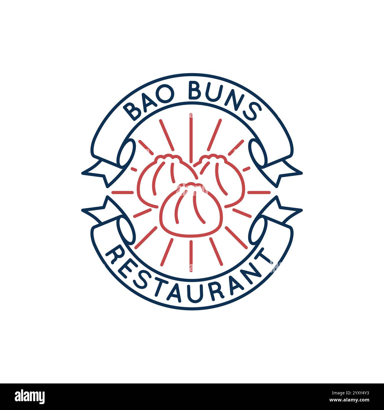 Logo asiatique avec icône Dumpling Illustration de Vecteur