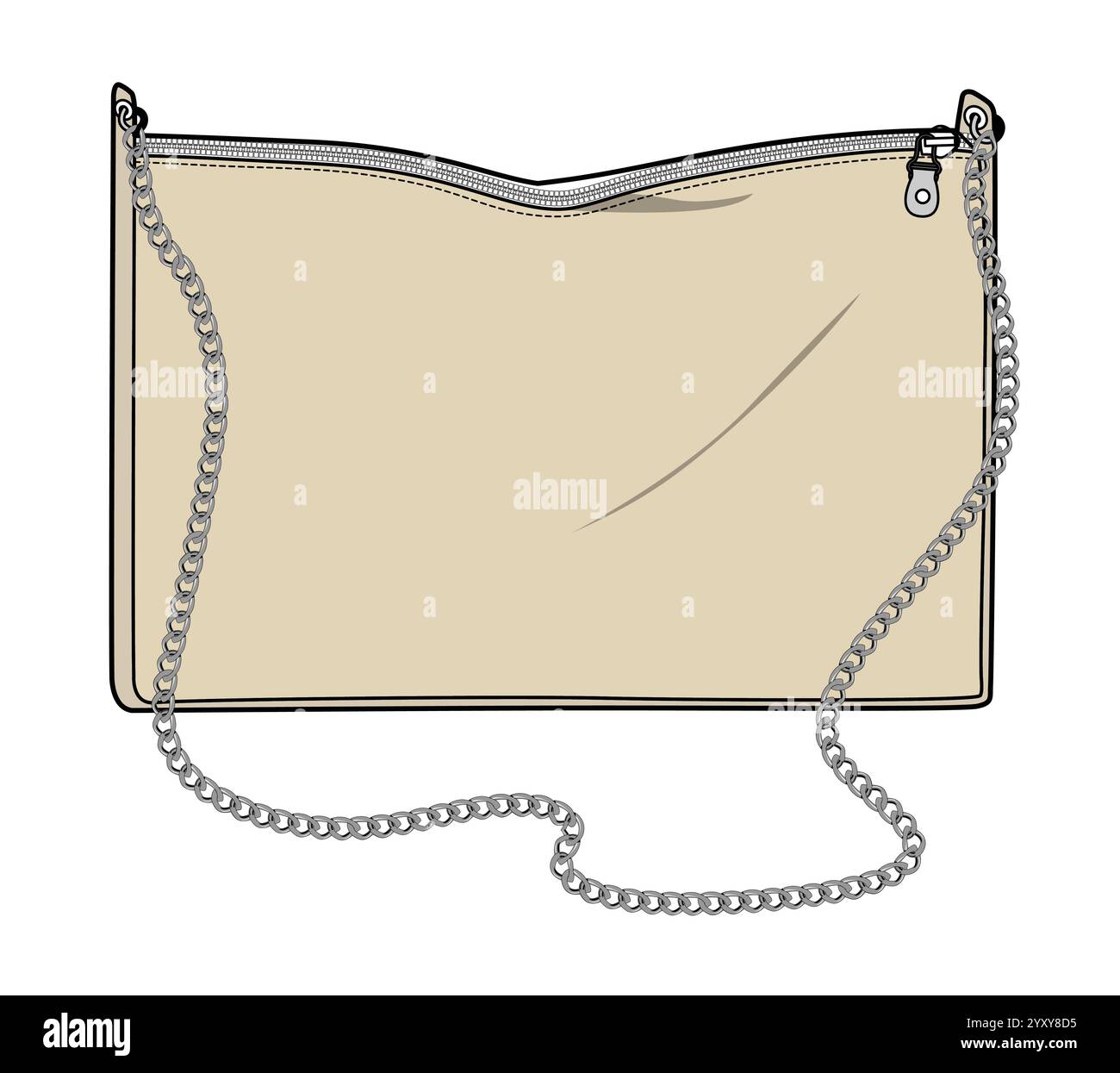 Sac à main en faux cuir crossbody pour la conception vectorielle de modèle de modèle de femme. Illustration de Vecteur