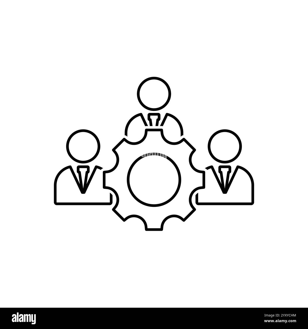 Icône de gestion. Icône de gestion du travail d'équipe. Équipe commerciale. Chef d'entreprise, superviseur. Icône de partenariat. Personnel de l'entreprise. Installation Illustration de Vecteur