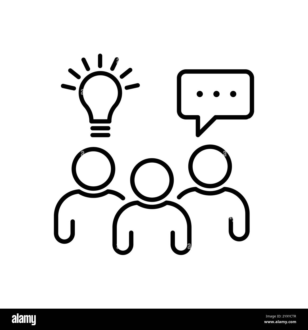 Icône d'idée de conversation professionnelle. Ligne simple, aperçu des icônes d'idée de travail d'équipe pour ui et ux, site Web ou application mobile Illustration de Vecteur