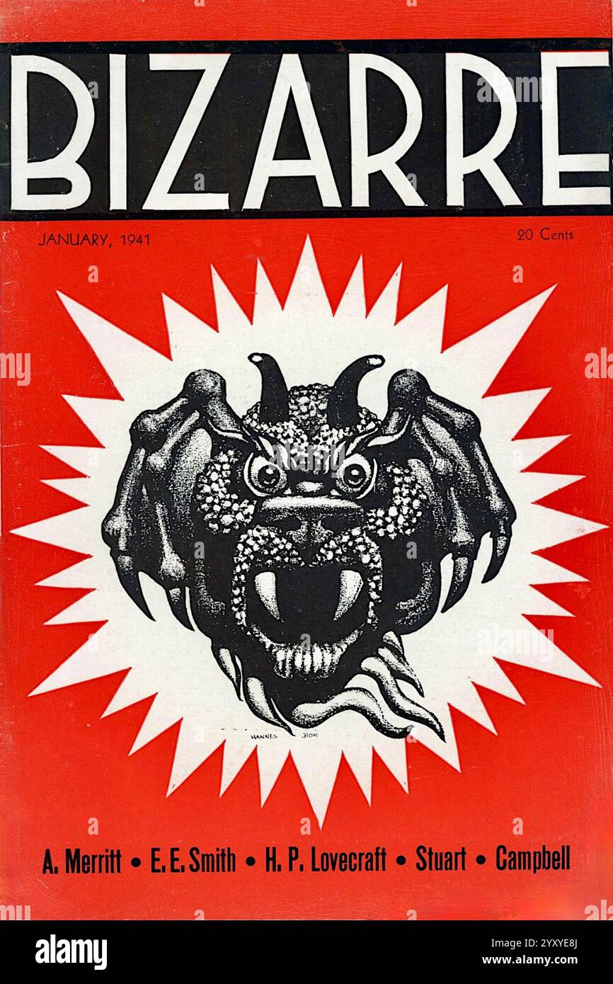 Couverture du numéro de janvier 1941 de bizarre, par Hannes Bok Banque D'Images