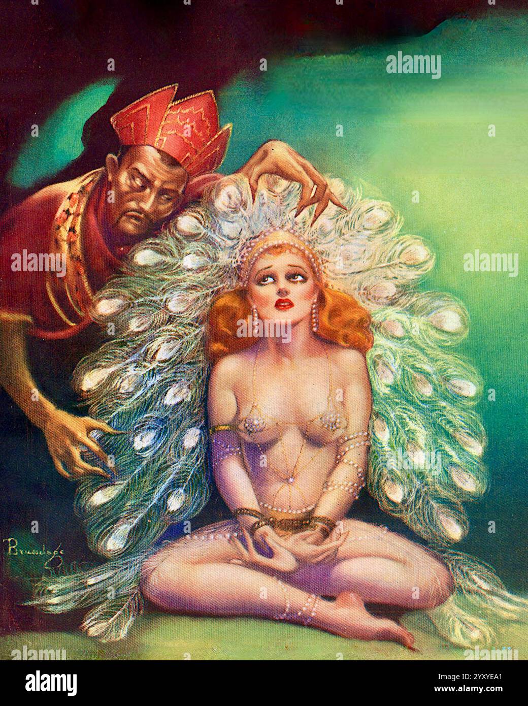 Weird Tales novembre - 1937 - couverture par Margaret Brundage Banque D'Images