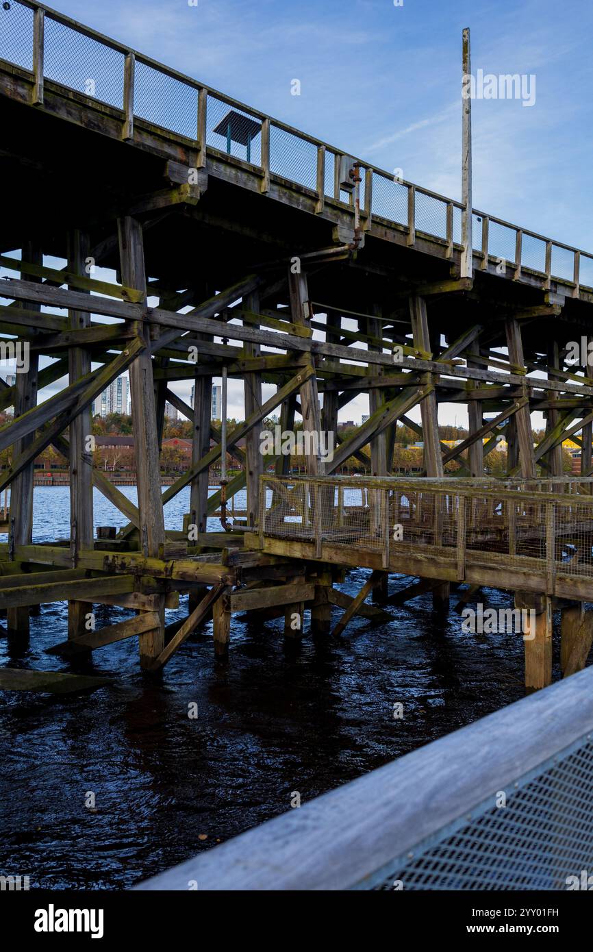 Gateshead UK : 29 octobre 2024 : Dunston Staiths sur la rivière Tyne close up Banque D'Images