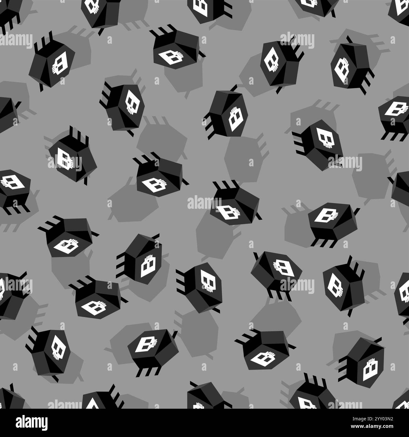 Modèle de bogue de virus informatique transparent. Logiciel espion pour l'arrière-plan de votre pc. Texture d'infection du système réseau Illustration de Vecteur