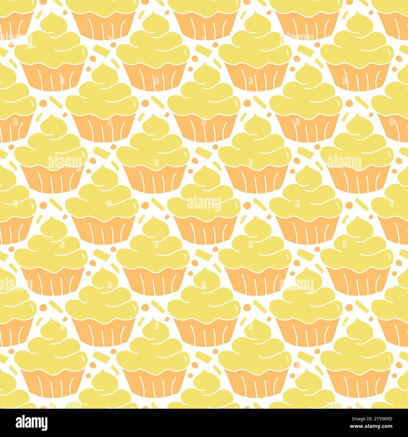 Motif de gâteau sans couture. Bonbons et fond de bonbons. Doodle illustration avec des bonbons et des icônes de bonbons Illustration de Vecteur