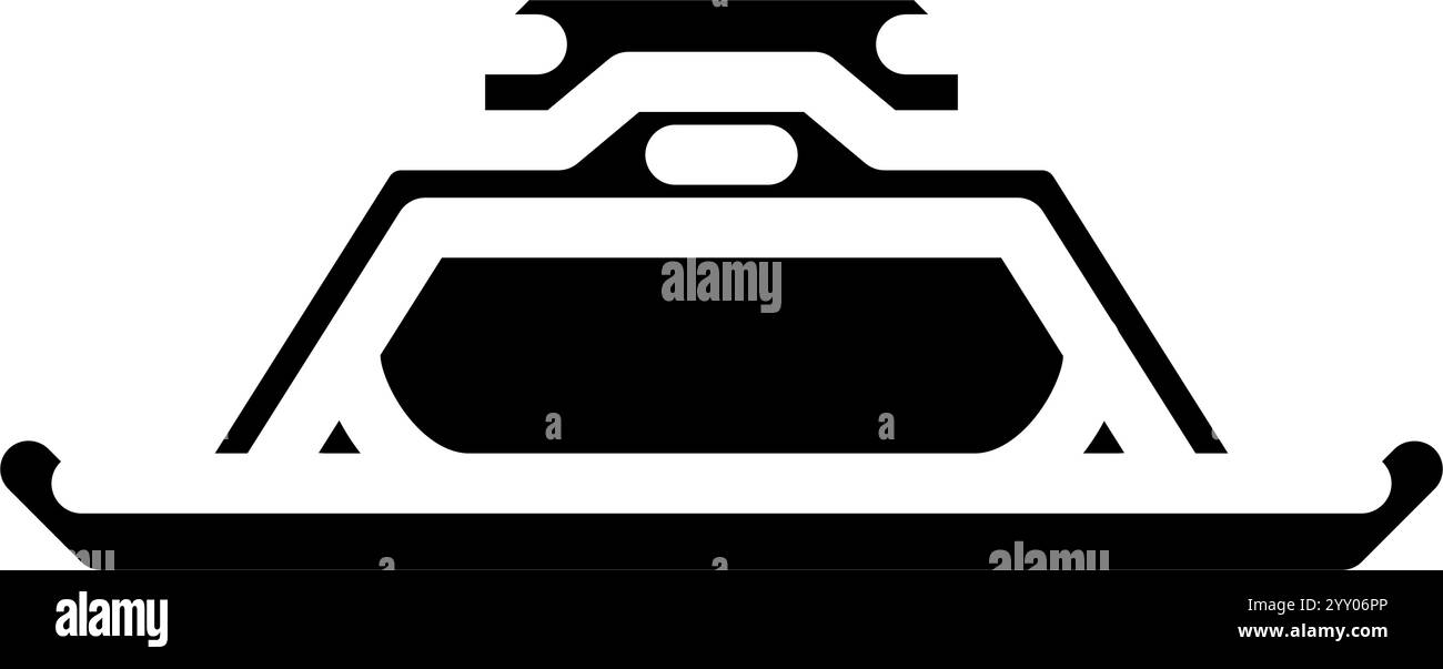 illustration vectorielle d'icône de glyphe de véhicule aérien de train d'atterrissage de drone Illustration de Vecteur