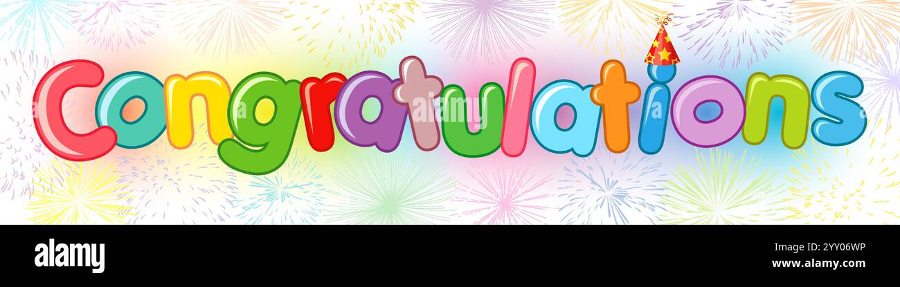 Bannière de félicitations pour les fêtes. Conception horizontale. Décoration de fête. Bouton en ligne. Concept décoratif. Modèle vectoriel modifiable. Décor festif. Couleur Illustration de Vecteur