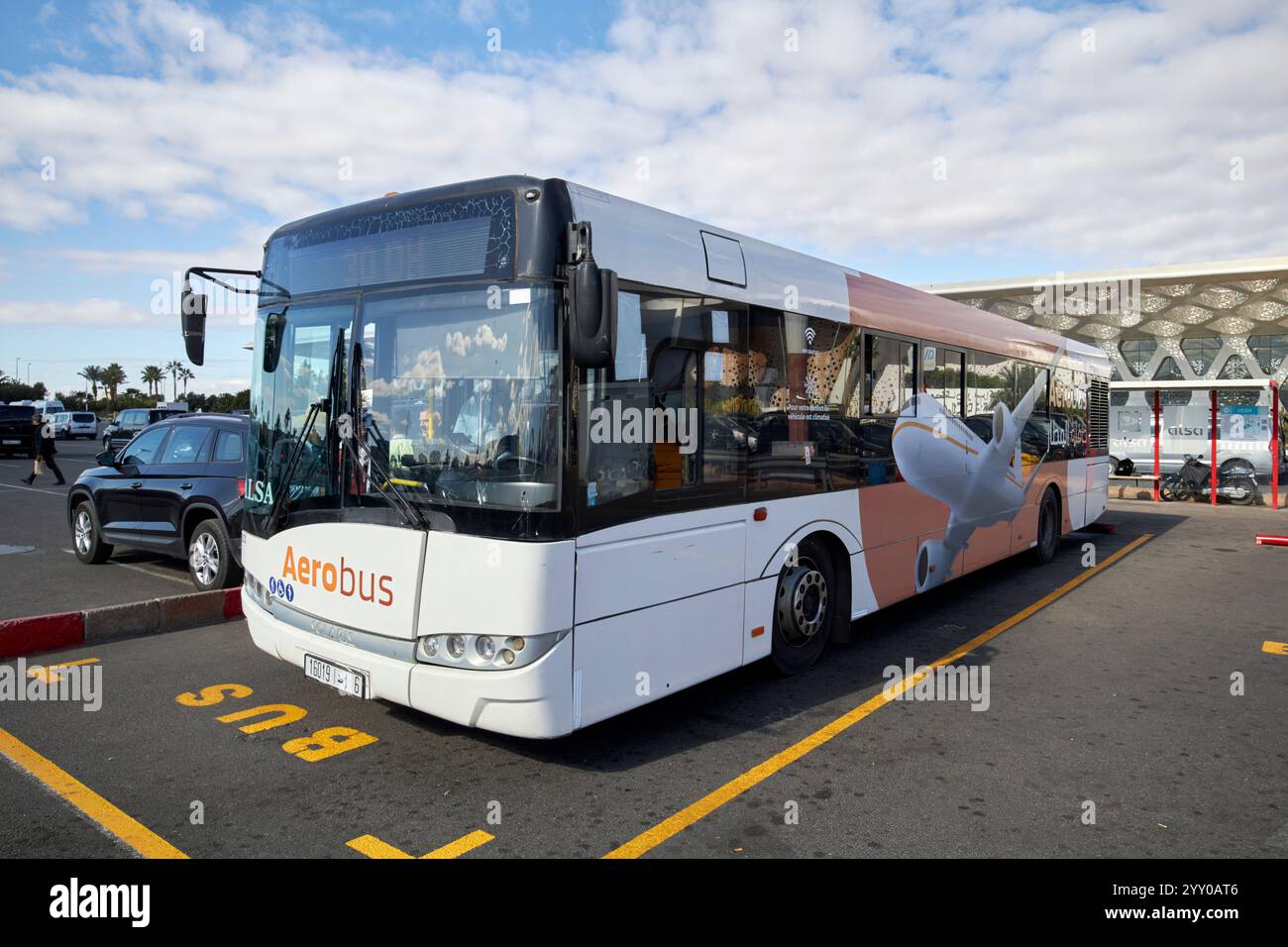 service de bus aéroportuaire alsa aerobus marrakech, maroc Banque D'Images