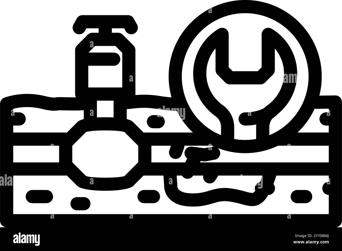 illustration vectorielle d'icône de ligne d'entretien de jardin de réparation de système d'arrosage Illustration de Vecteur