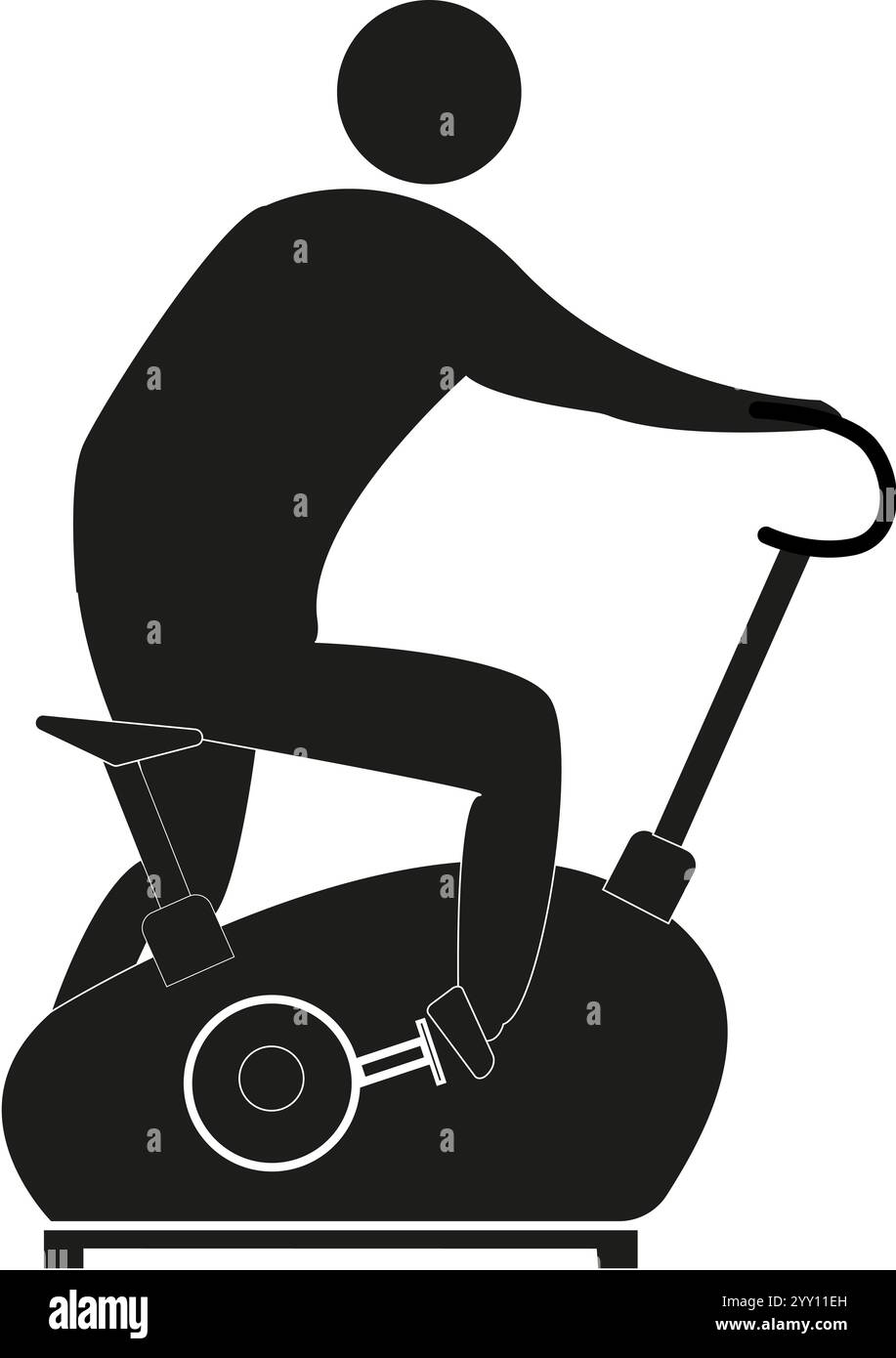 Silhouette d'un cycliste d'exercice Banque D'Images