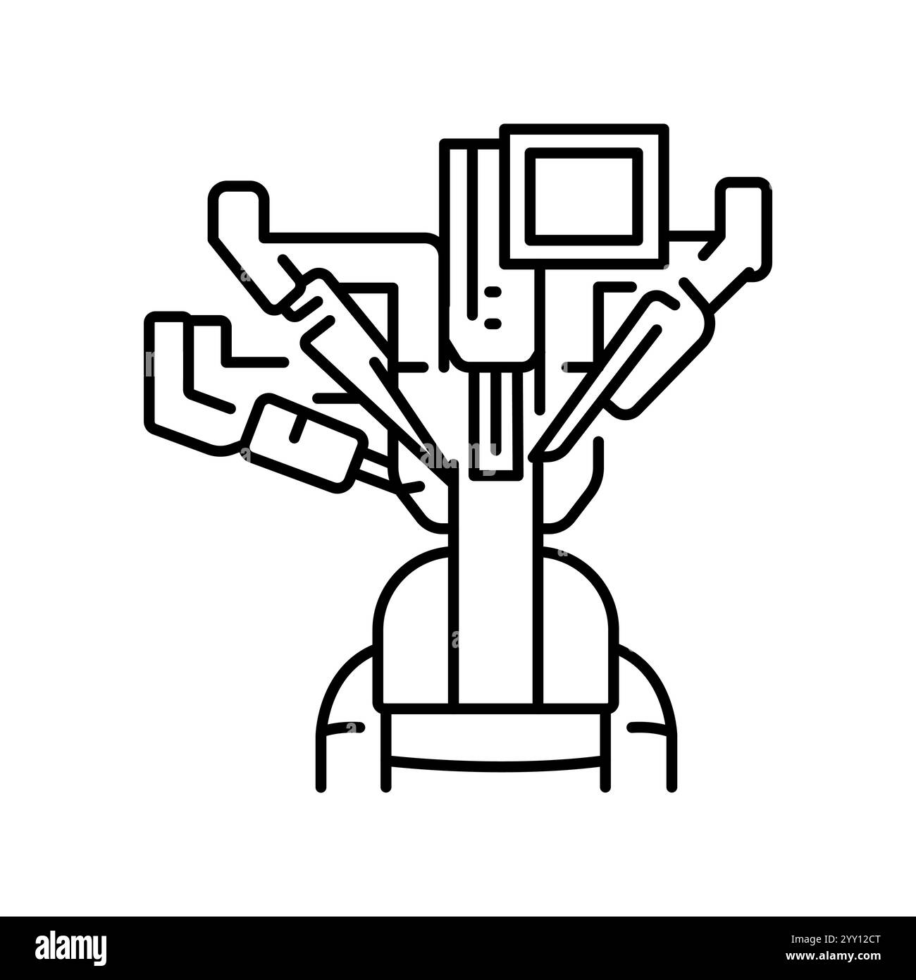 icône de ligne noire du robot médical. Elément isolé par vecteur. Contour modifiable. Illustration de Vecteur