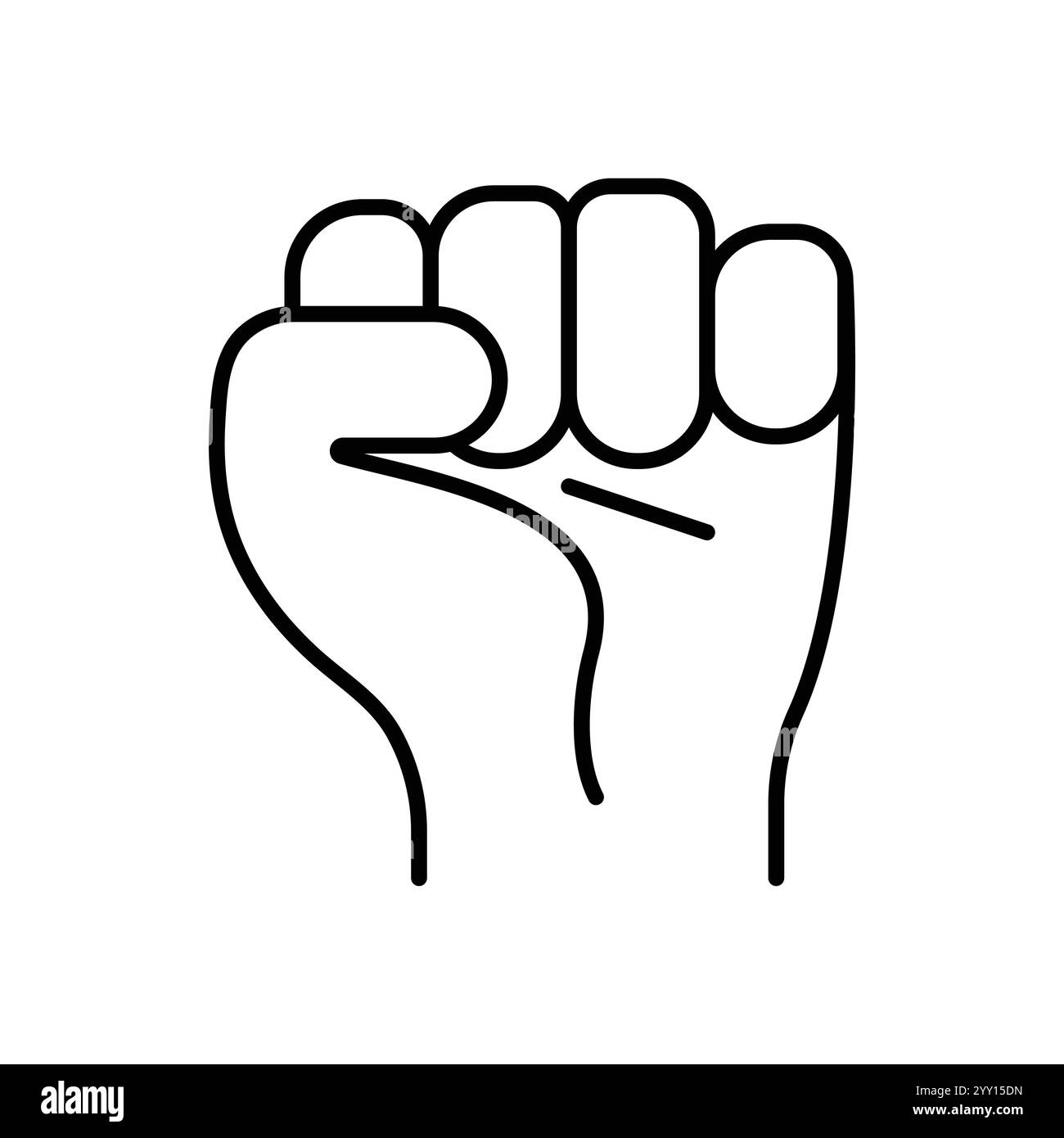 Icône de ligne Empower. Signe de force d'autonomisation. Symbole de poing de protestation. Élément de conception de qualité. Vecteur d'icône Empower de style linéaire Illustration de Vecteur