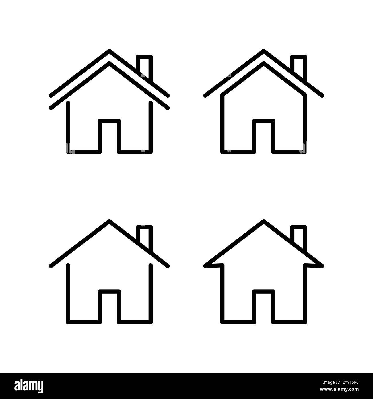 Vecteur de jeu d'icônes de maison. Signe et symbole de la maison Illustration de Vecteur