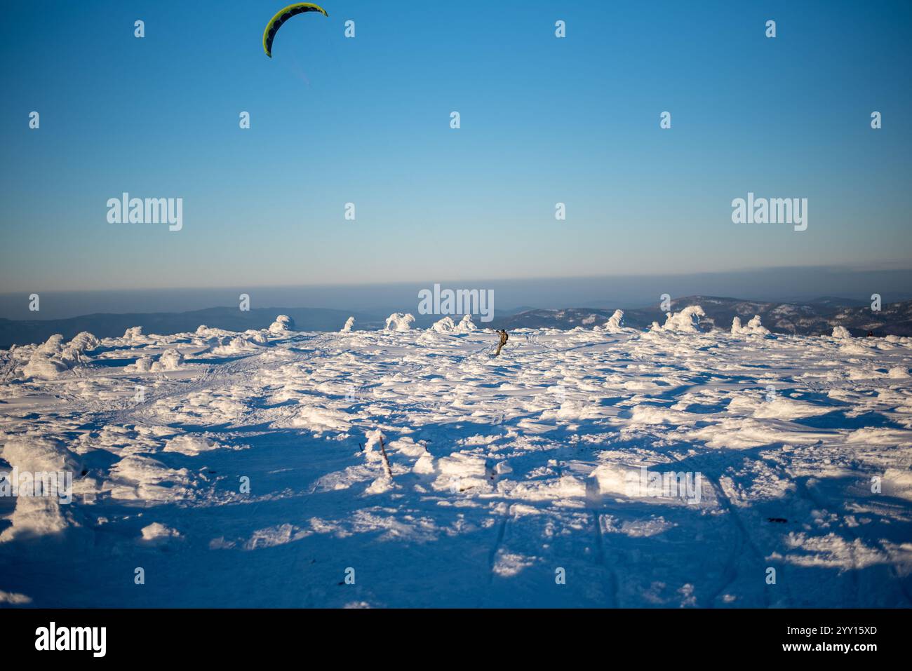 La station de ski de Pilsko, située à la frontière entre la Slovénie et la Pologne, offre des pistes pittoresques et des vues panoramiques Banque D'Images