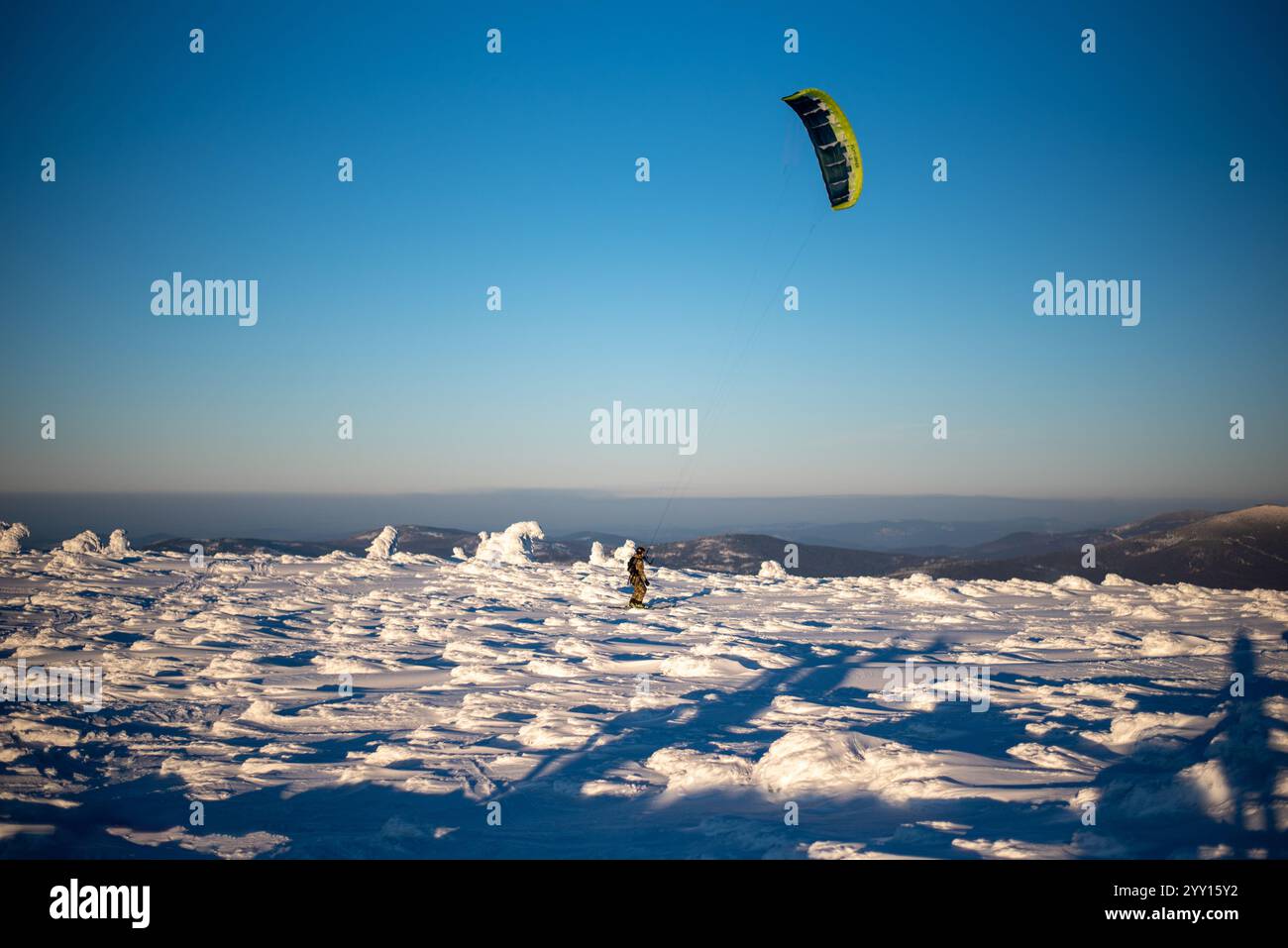 La station de ski de Pilsko, située à la frontière entre la Slovénie et la Pologne, offre des pistes pittoresques et des vues panoramiques Banque D'Images