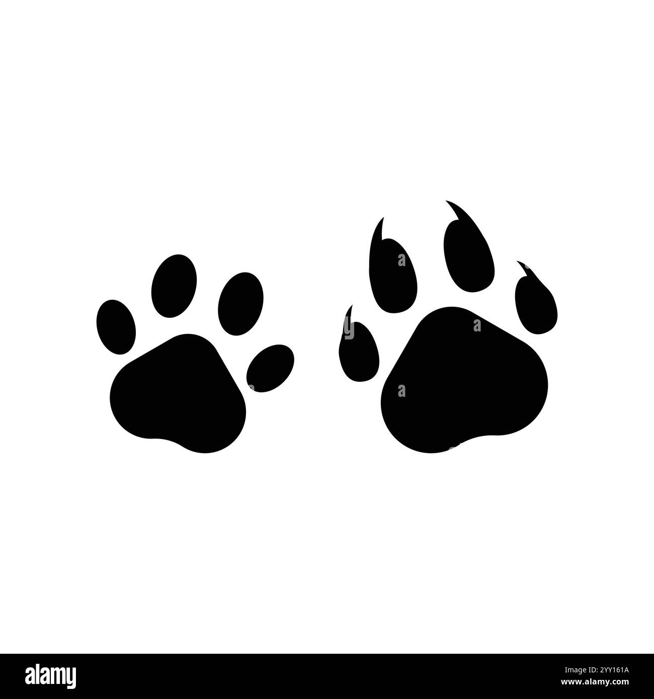 vecteur d'icône d'impressions de patte de chat et de chien Illustration de Vecteur
