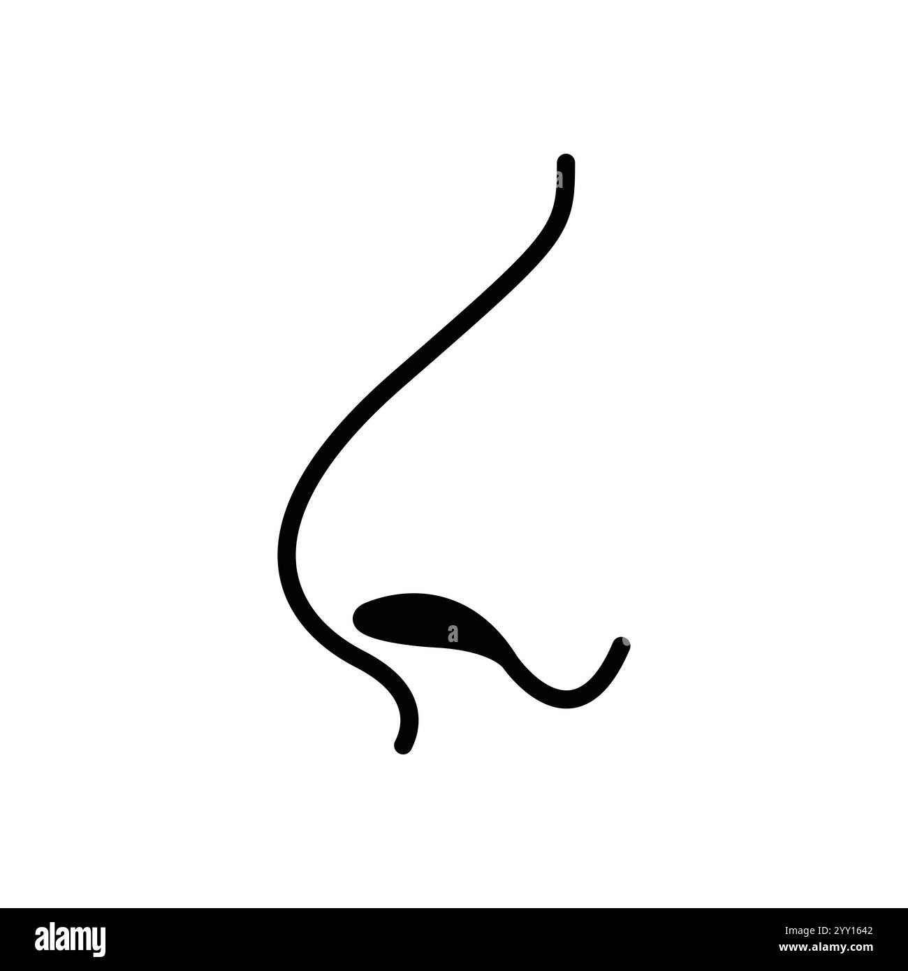 Icône de ligne de nez isolé sur fond blanc. Illustration de Vecteur