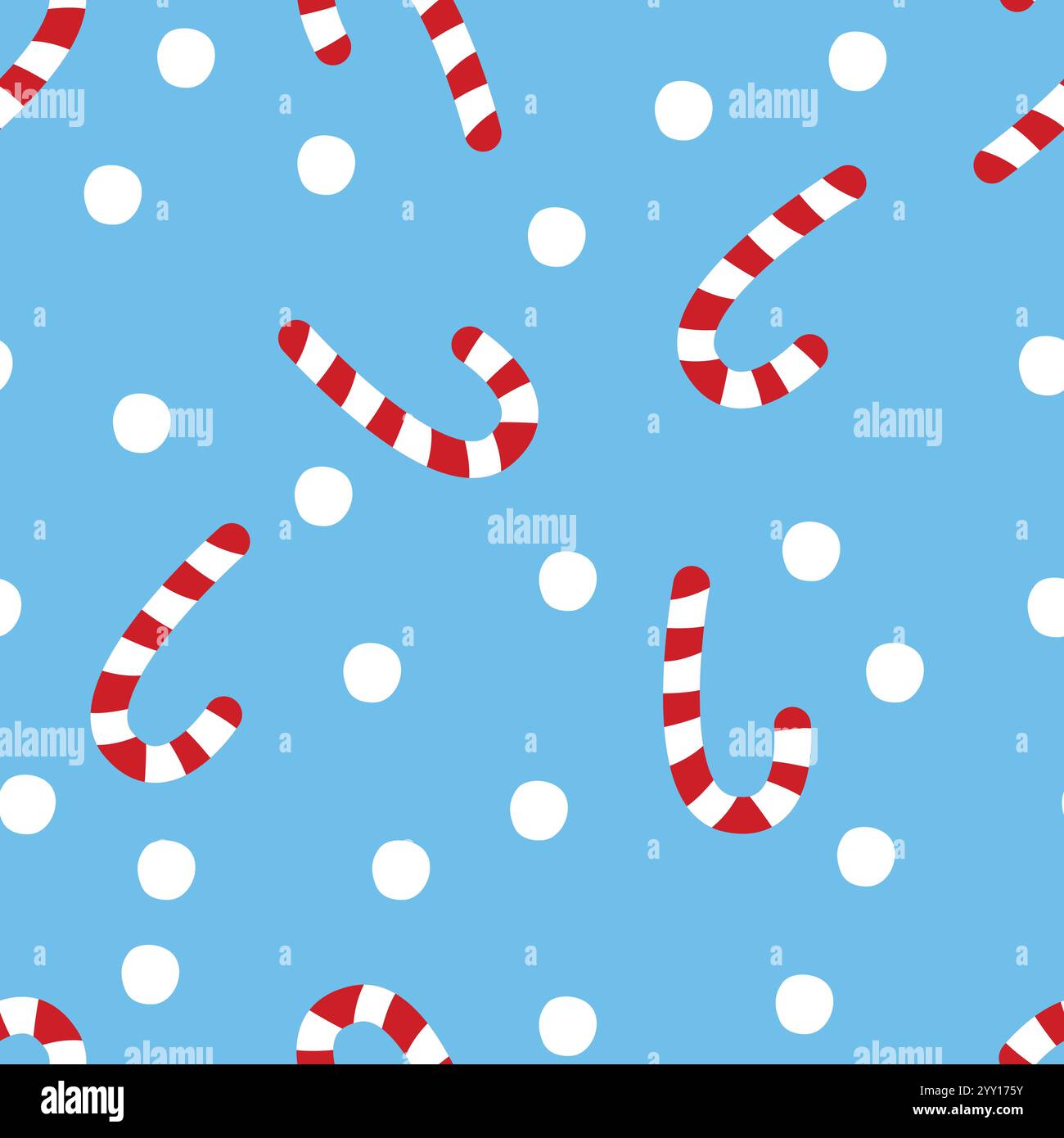 Motif de Noël canne à sucre et pois Illustration de Vecteur
