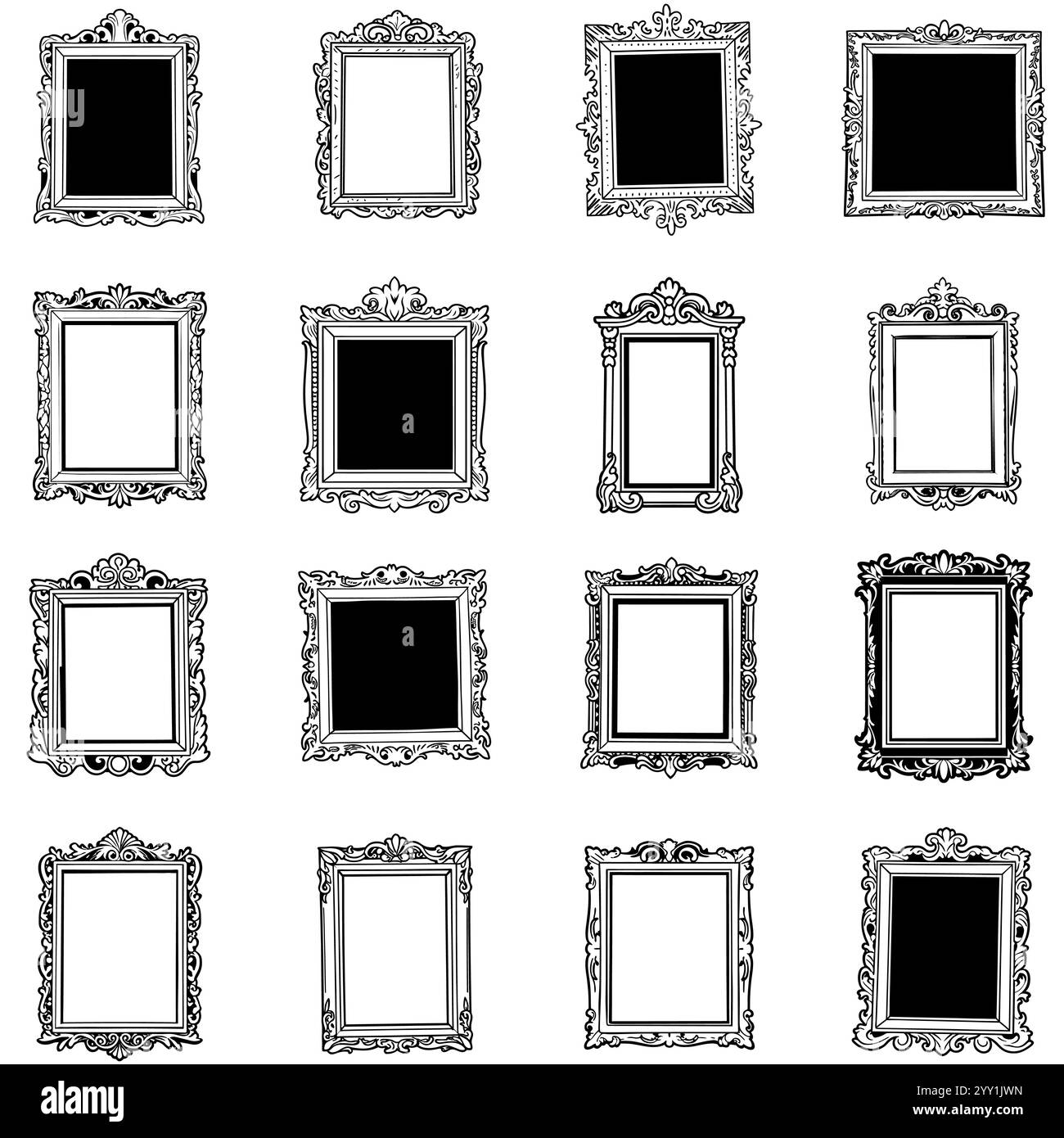 Ensemble de cadres vintage décoratifs. Cadres abstraits. Illustration vectorielle Illustration de Vecteur