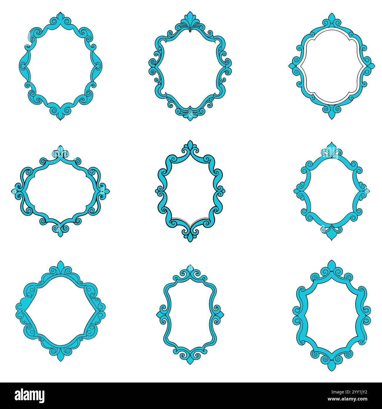 Ensemble de cadres vintage décoratifs. Cadres abstraits. Illustration vectorielle Illustration de Vecteur