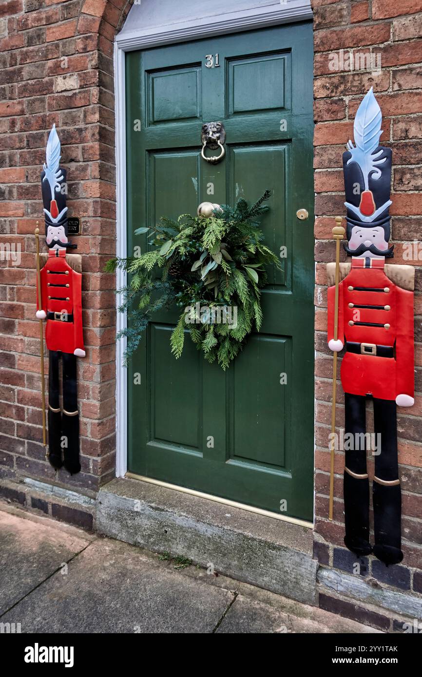 Décoration de porte de Noël. Angleterre, Royaume-Uni Banque D'Images