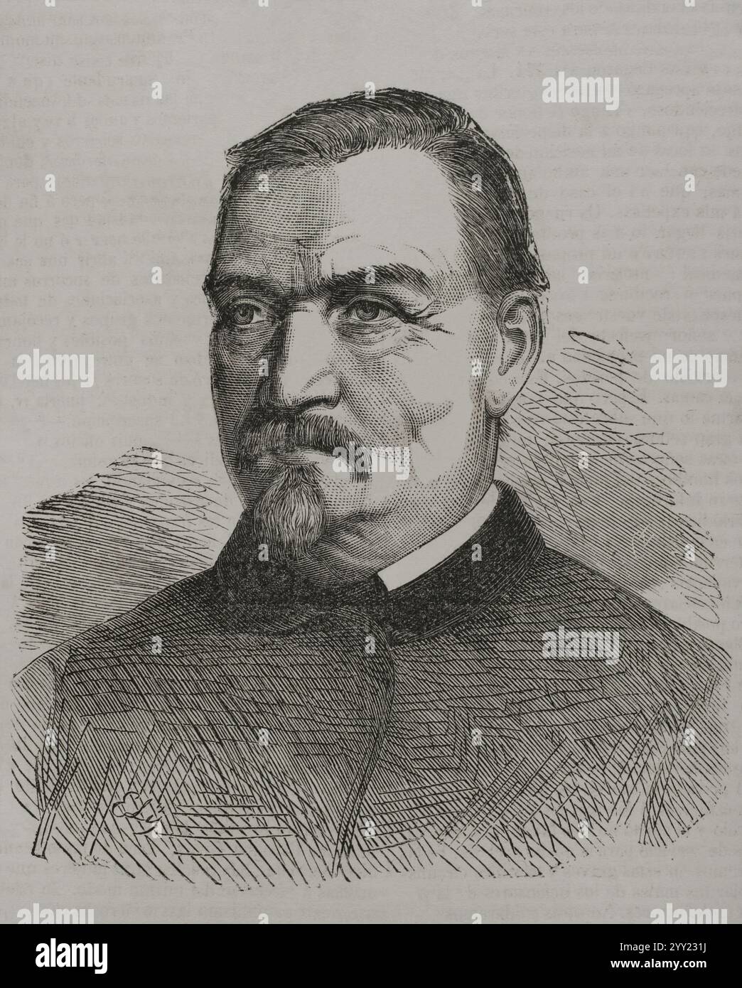 Emmanuel Felix de Wimpffen (1811-1884) Général français. Portrait. Gravure. Historia de la Guerra de Francia y Prusia (histoire de la guerre entre la France et la Prusse). Volume I. publié à Barcelone, 1870. Banque D'Images