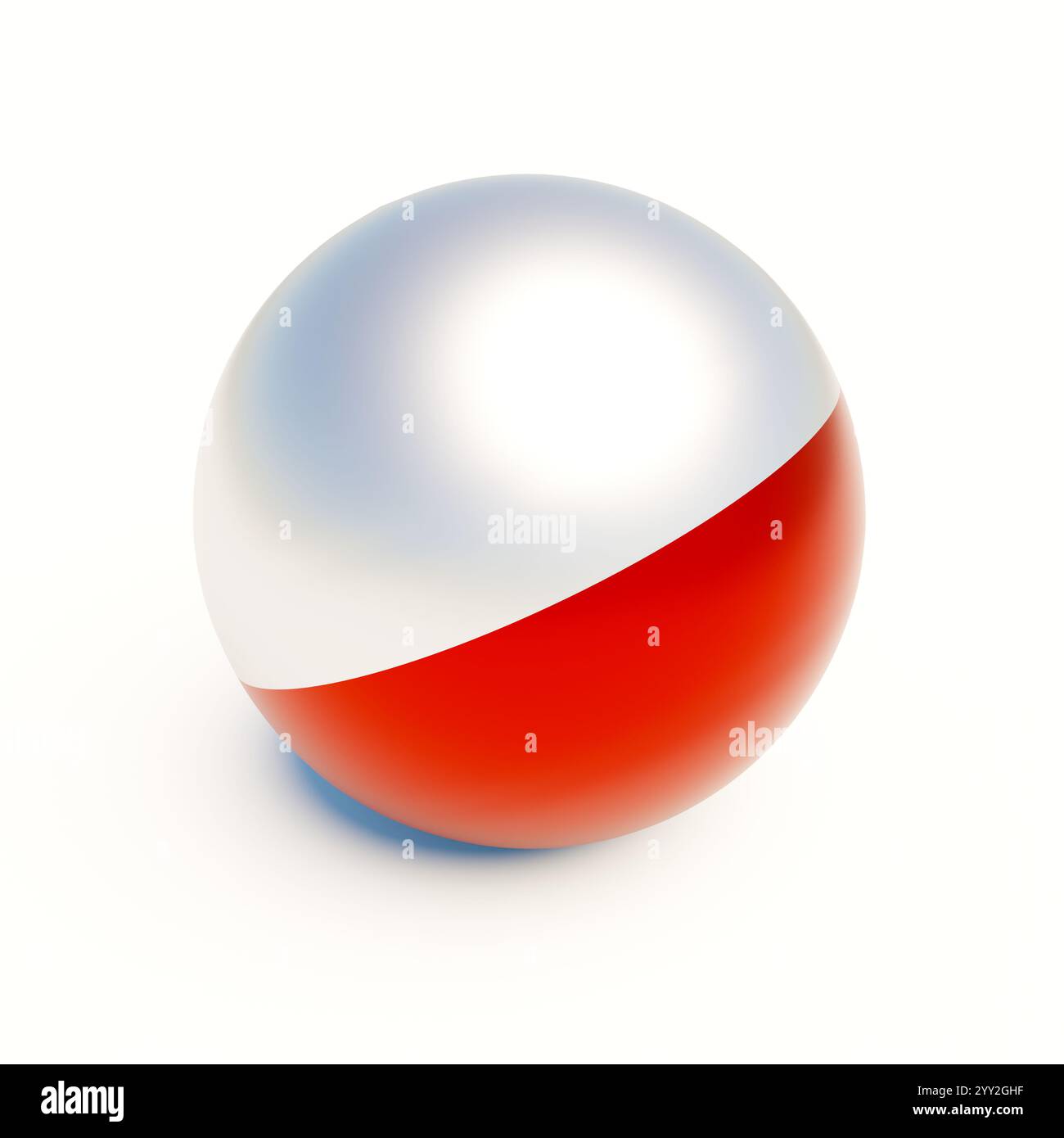 Sphère de drapeau polonais sur le fond blanc Banque D'Images