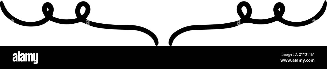 Flourish symétrique élégant formant une bordure décorative sur un fond blanc ajoute une touche de sophistication et de style à tout projet de design Illustration de Vecteur