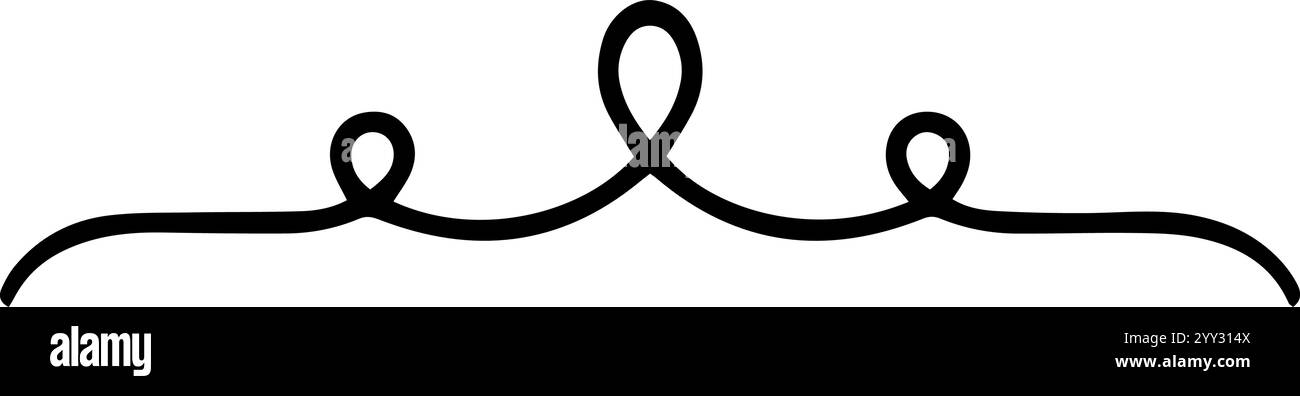Séparateur horizontal orné de boucles et de spirales complexes, pour un design sophistiqué et élégant. Parfait pour améliorer l'esthétique de n'importe quel Illustration de Vecteur