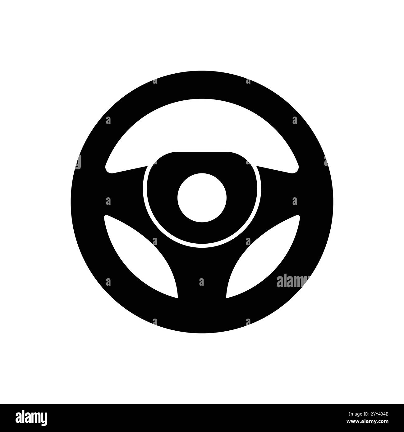 Icône de volant de voiture sur un fond blanc isolé. Illustration de Vecteur