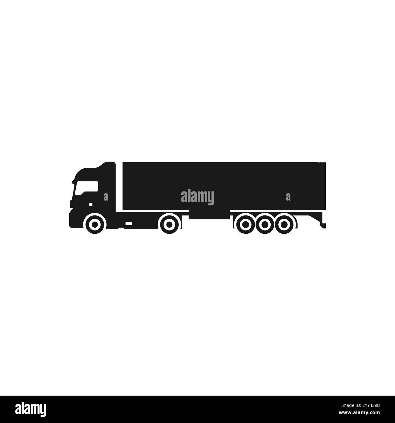 Vecteur, image plate d'un camion avec la capacité de transporter des charges jusqu'à quarante tonnes. Icône de chariot de contour isolée en noir Illustration de Vecteur