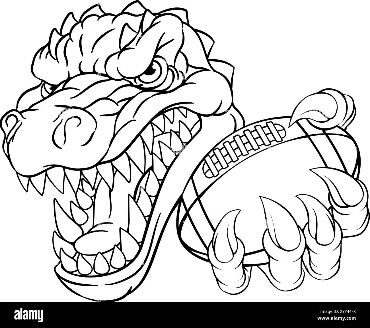 Crocodile Dinosaur Alligator football Mascot Sport Illustration de Vecteur